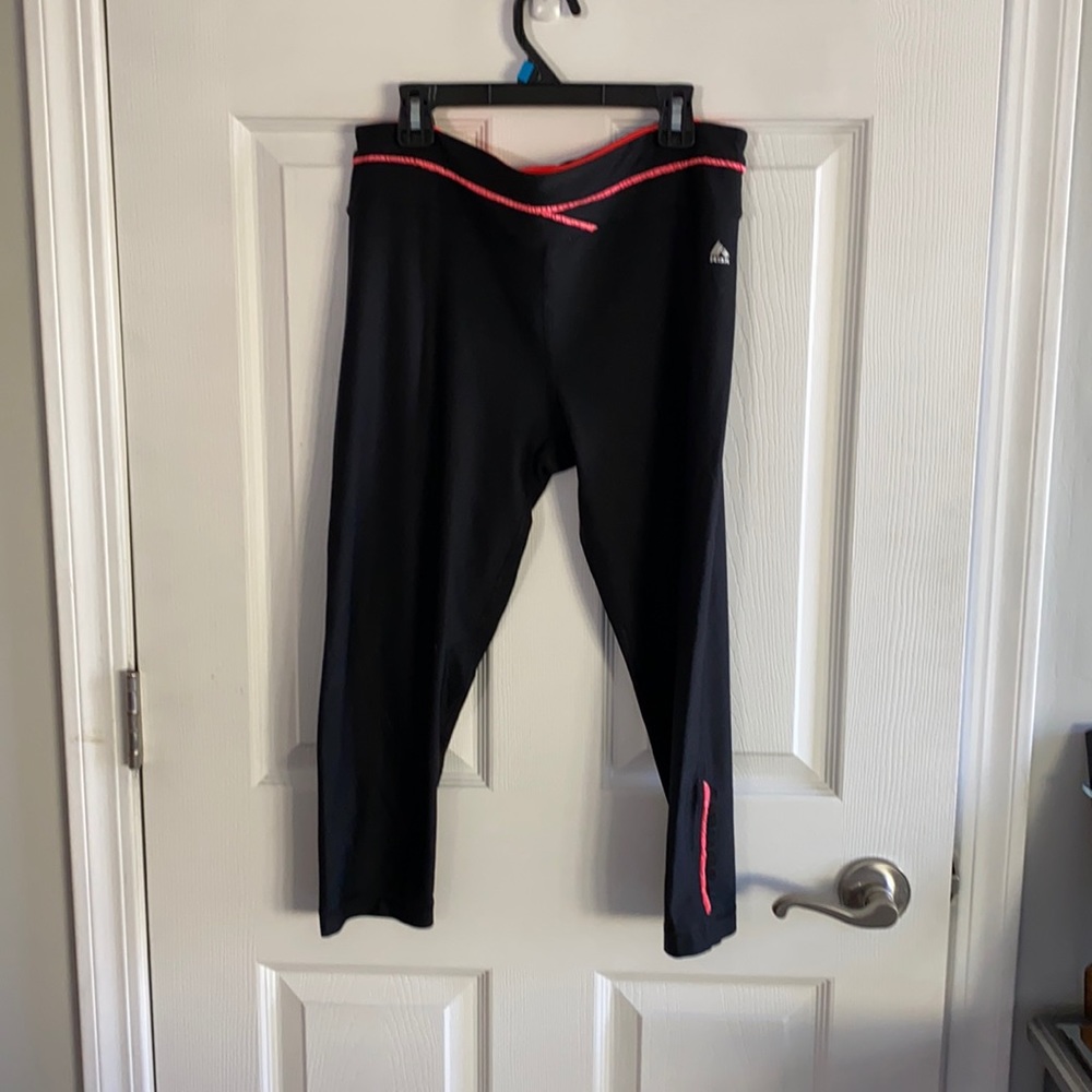 RBX Black and neon orange workout capris size L